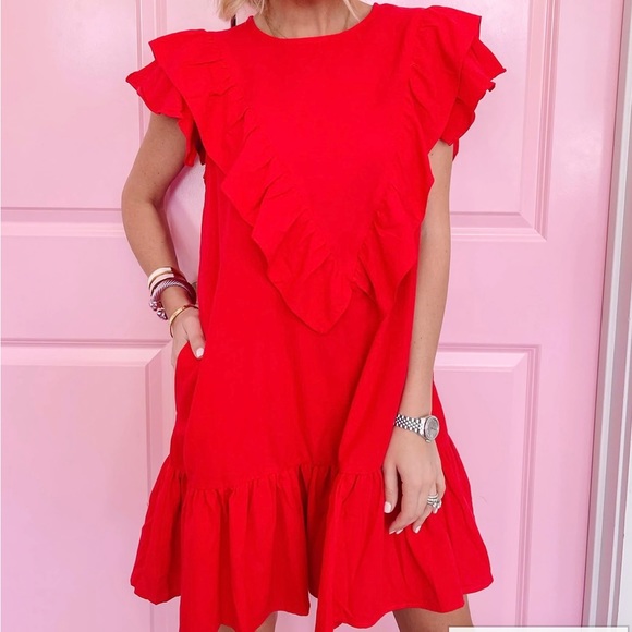 Red Ruffle Dress - Picture 1 of 1